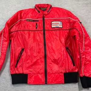 Style Auto Jacket Men XL Red Racing SCORE Parker 400 1984 Patch Bomber Retro Vin